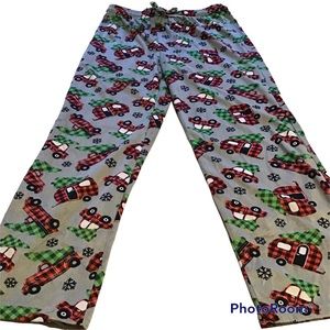 NWT Mad Engine Unisex Size XL Christmas Car/Tree Print Micro Fleece Pajama Pants